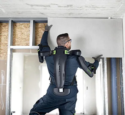 The new ExoActive exoskeleton from Festool in use