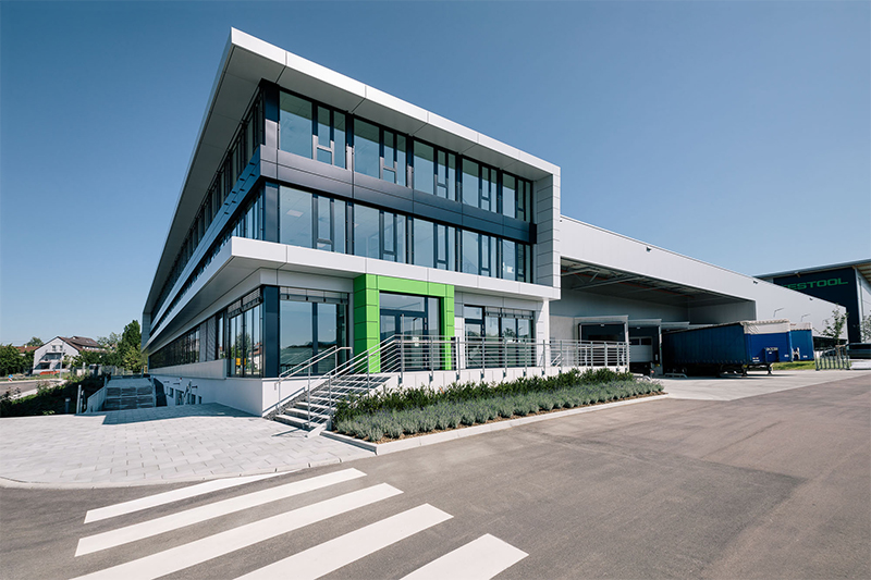 Das neue Montagegebäude von Festool am Standort Weilheim