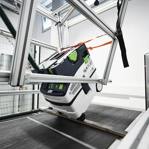 One of the Festool dust extractors in the test cabin