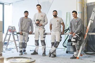 The team, from left to right: Boss Noah Stelzle, Muharrem Kuyucu, Raphael Berg, Moussa Joulo