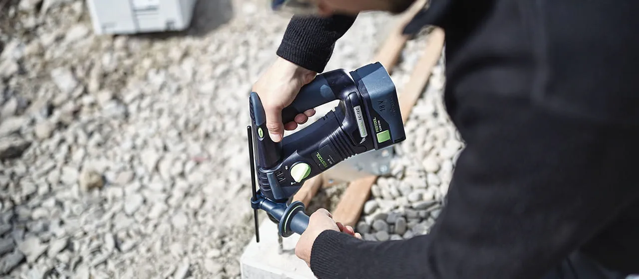 Drilling with a hammer drill requires less application pressure and force than with a percussion drill