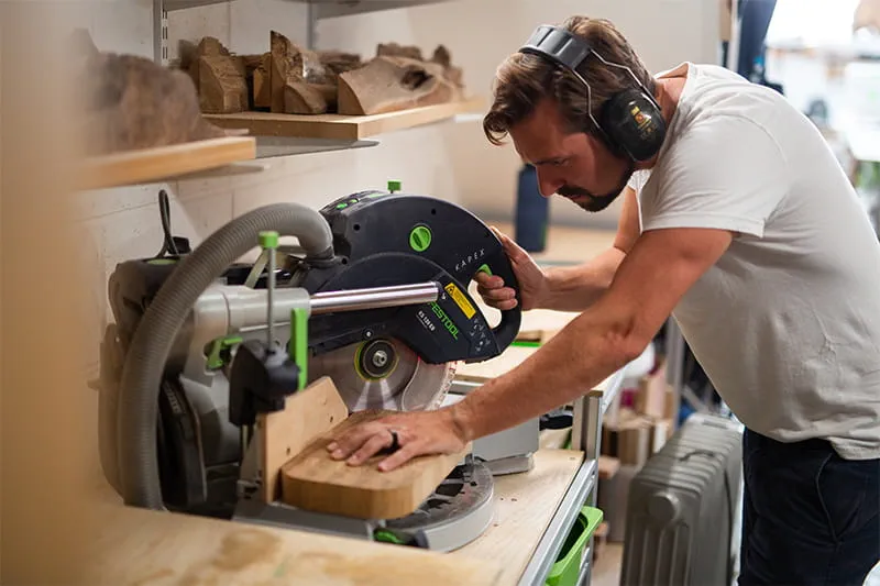 Carpenter Gary Banks in his workshop