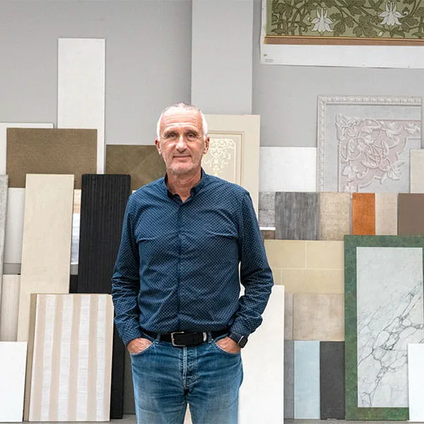 Didier Lebon at his painting company, Didier.