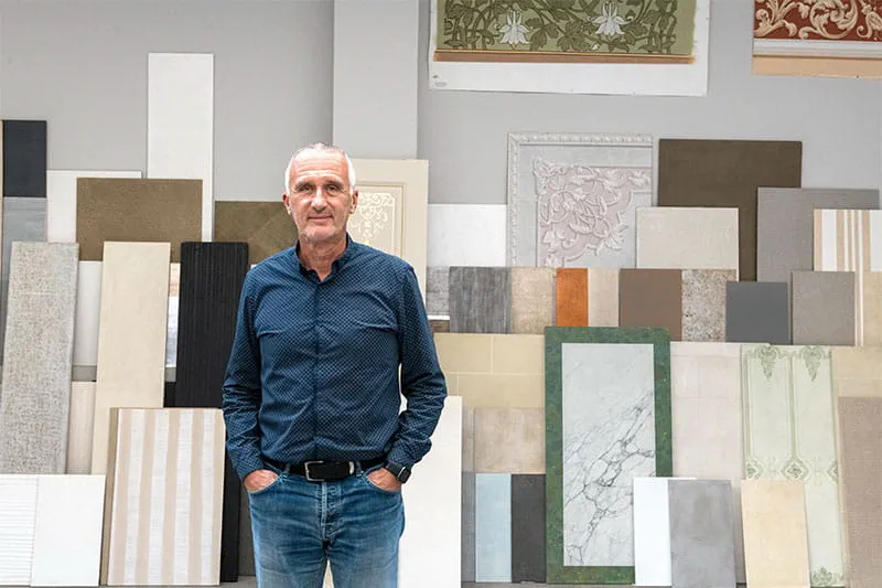 Didier Lebon at his painting company, Didier.