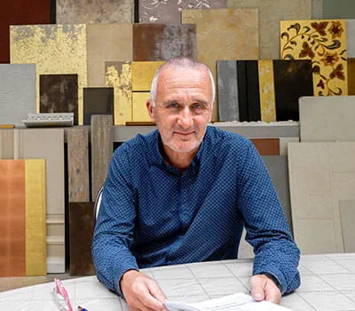 Didier Lebon at his painting company, Didier.