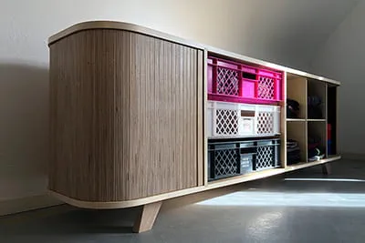 A sideboard – designed and made by Laura Kampf.