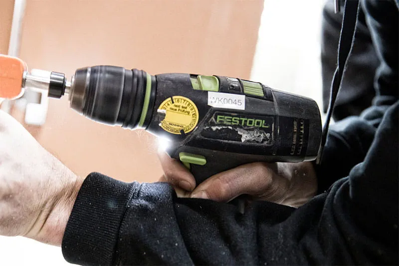 The Festool cordless drill in operation